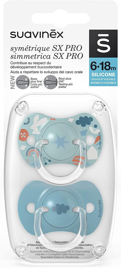 SUAVINEX succhietto calmante SX PRO x2 silicone 6-18 mesi