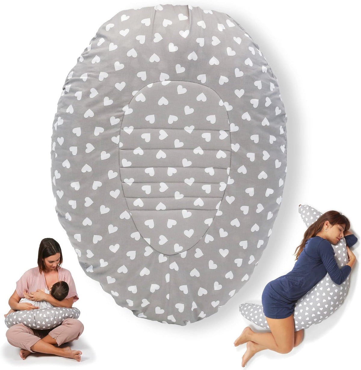 Coussin multifonction NIIMO 3 en 1 pour grossesse, allaitement, nid + housse