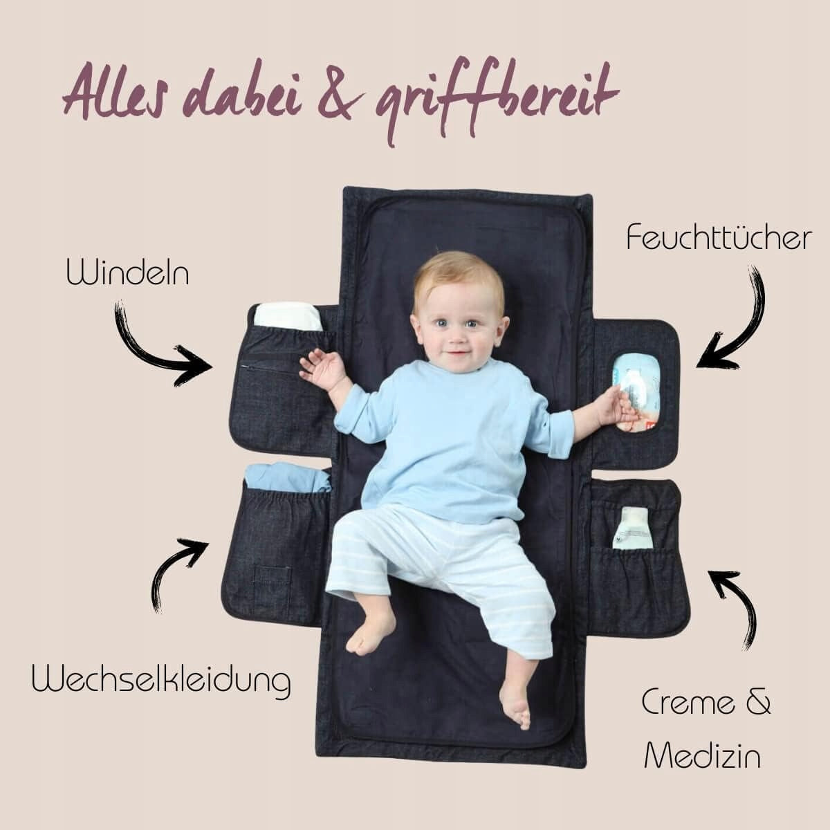 HOPPEDIZ Diaper and wipe organiser, changing table