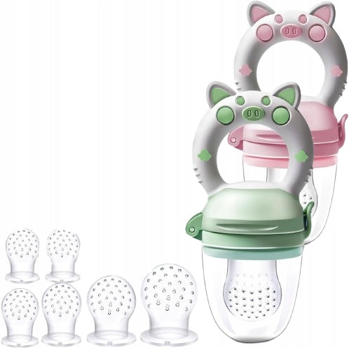 KAIYINGXIN bijtfruit voor kinderen 3-24 m 2 stuks 8 mondstukken