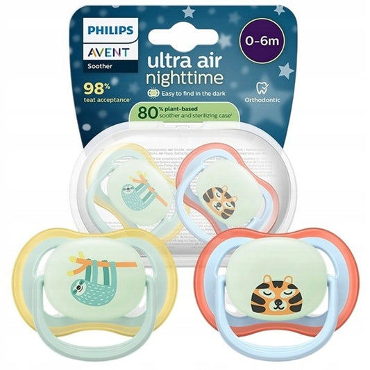 PHILIPS AVENT Chupetes Ultra Air Night x 2 0-6m Brillan en la oscuridad