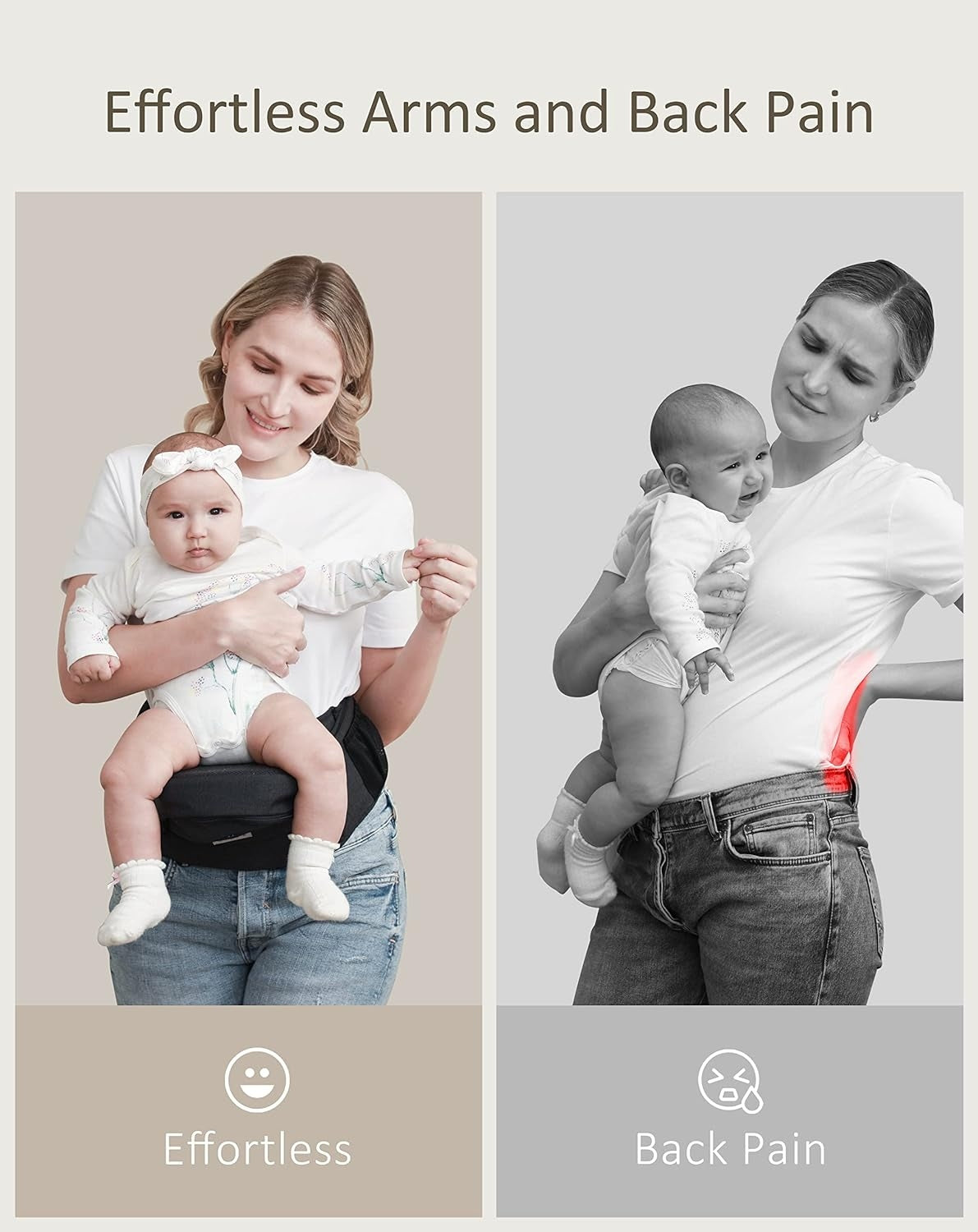 BABYMUST fotelik nosidełko biodrowe 4-30 kg, wygodne noszenie dziecka bez bólu pleców