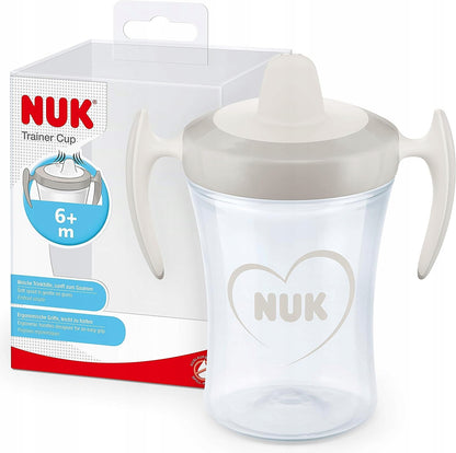 NUK Trainer Cup KUBEK NIEKAPEK serce 6 m+ 230 ml z ergonomicznymi uchwytami i miękkim ustnikiem