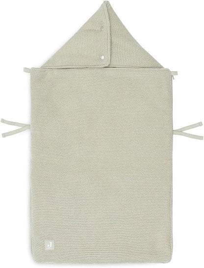 Jollein Basic Knit śpiworek do wózka oliwkowy, dziecięcy śpiworek 82 x 42 cm do codziennego użytkowania