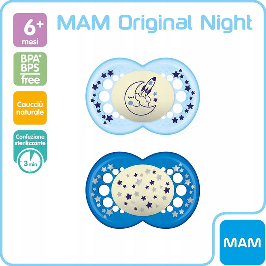 MAM ORIGINAL NIGHT succhietto calmante x2 6m+ LATTICE