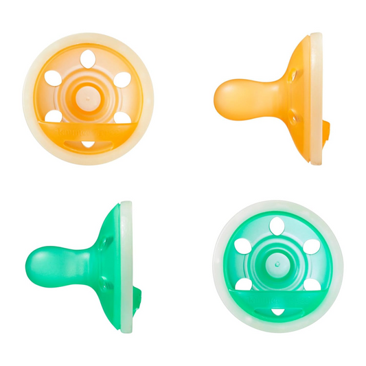 TOMMEE TIPPEE Breast Like glow in the dark soothing pacifiers x4