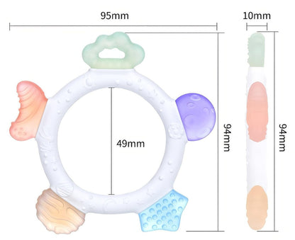 AKOLIK ultra zachte siliconen bijtring masserend 9,5 cm 3 m+