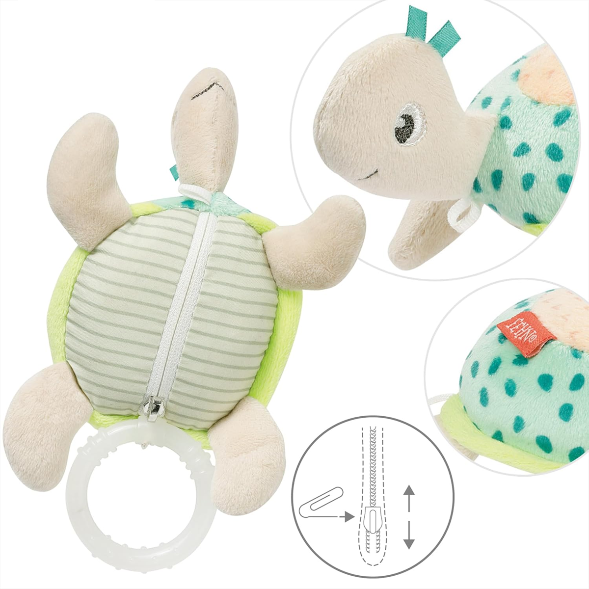 FEHN pluchen knuffel met muziekdoosje SCHILDPAD 16 cm
