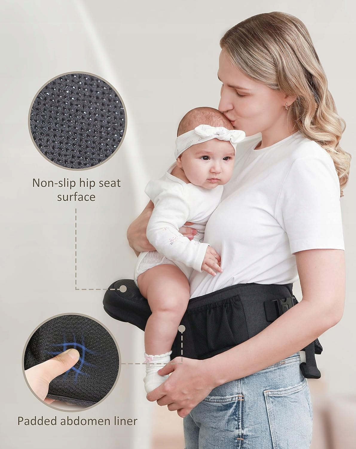 BABYMUST siège porte-bébé de hanche 4-30 kg