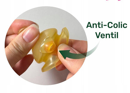 NIP Cherry Green biberón de vidrio con chupete de látex tamaño M 240 ml para tienda online española