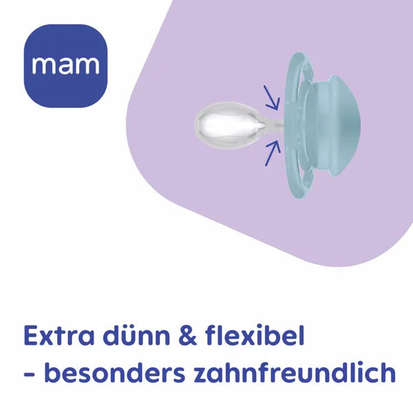 MAM Air Night silicone pacifier x2 16m+ GLOW-IN-THE-DARK