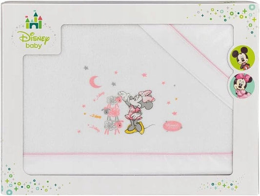 DISNEY BABY komplet pościeli 3częściowy 60x120 z Myszką Minnie, różowy, bawełniany zestaw do łóżeczka
