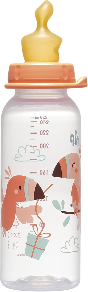 Biberon NIP con tettarella in lattice misura M flusso medio 240 ml