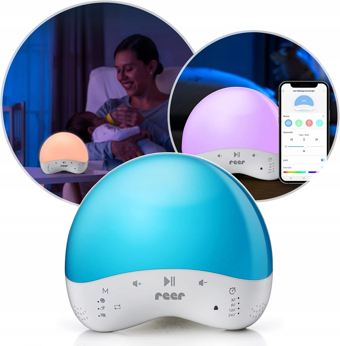 REER slimme nachtlamp met geluiden + Smart Life app