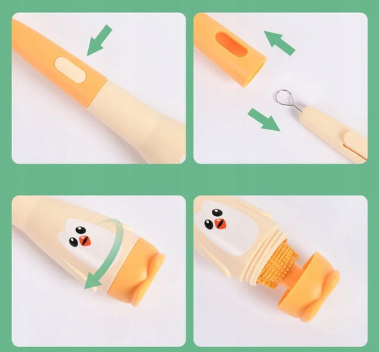 VICLOON 3-in-1 siliconen borstels voor het reinigen van flessen, fopspenen en rietjes 28cm