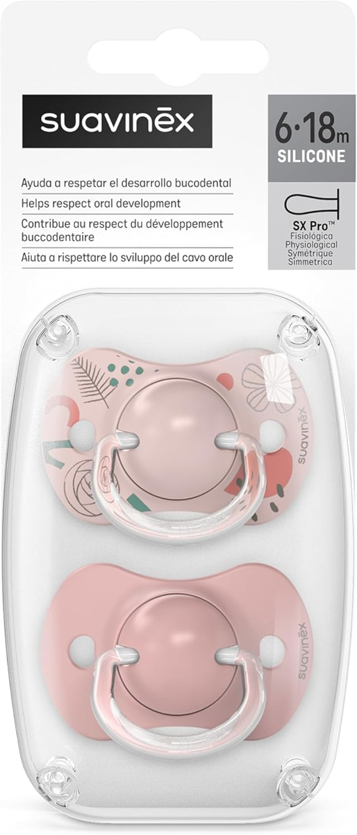 SUAVINEX SX PRO anatomische fopspeen 6-18 maanden siliconen x2