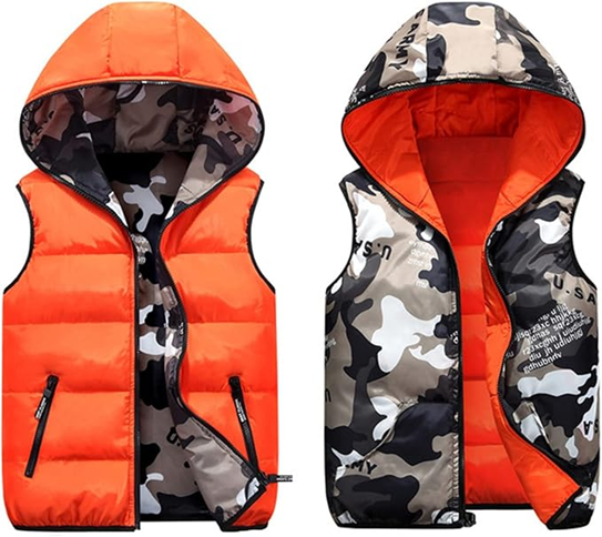 JIAMY gewatteerd vest met capuchon omkeerbaar 100-110