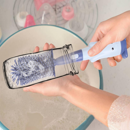ABIRDON 3-in-1 siliconen borstels voor het reinigen van flessen, fopspenen en rietjes 28cm