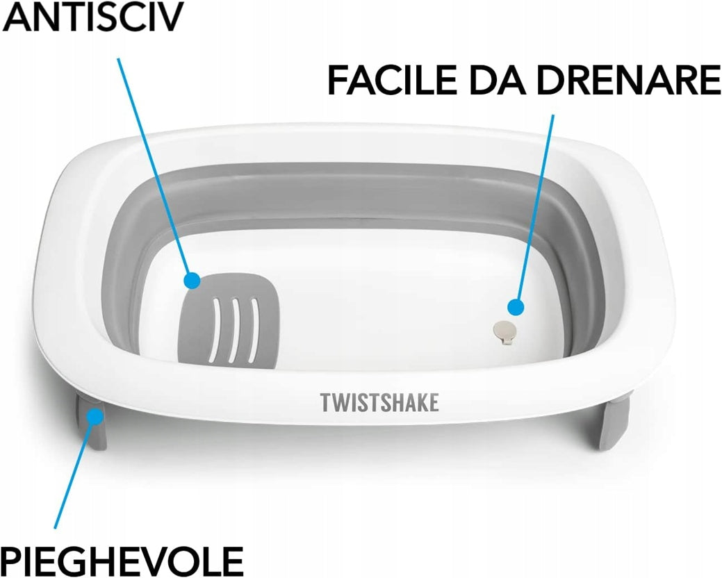 TWISTSHAKE wanienka kompaktowa składana + wkładka + pojemnik do spłukiwania, antypoślizgowa i łatwa do opróżniania