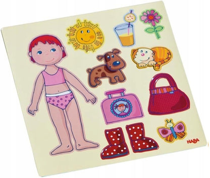 HABA puzzle magnetico Vesti Lilli 4 sfondi 54 magneti