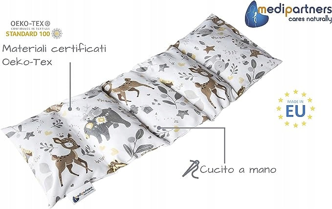 MEDIPARTNERS termofor z pestkami wiśni DUŻY 800g 60x20 cm, bawełniany z certyfikatem Oeko-Tex