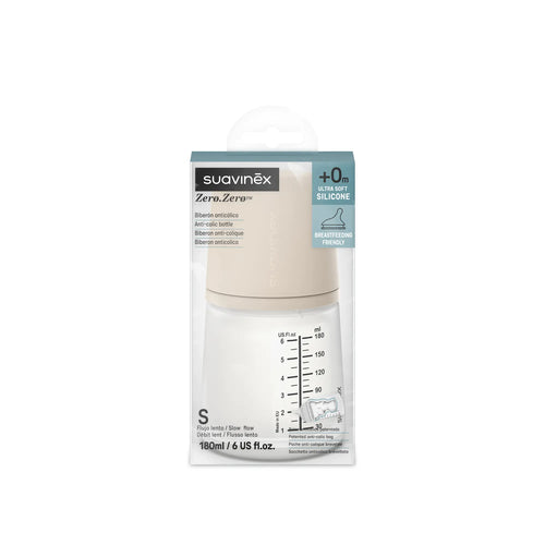 Suavinex Zero Zero antikoliekenfles 180 ml S Light – achter- en zijaanzicht