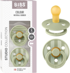 BIBS COLOUR STUDIO fopspenen 2-pack natuurrubber 0-6 maanden