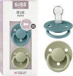 BIBS DE LUX fopspenen rond 2-pack 0-3 jaar SILICONE