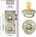 BIBS COLOUR STUDIO fopspenen 2-pack natuurrubber 6-18 mnd