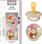 BIBS COLOUR STUDIO fopspenen 2-pack natuurrubber 6-18 mnd