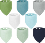 LULU MOON mousseline bandana slabbetjes met drukknoop 0-36mnd x8
