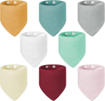 LULU MOON mousseline bandana slabbetjes met drukknoop 0-36mnd x8