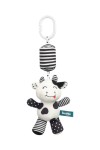 SENSILLO Kinderwagenhanger met Bijtring en Rammelaar BLACK&WHITE