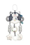 SENSILLO Kinderwagenhanger met Bijtring en Rammelaar BLACK&WHITE