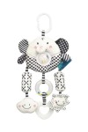 SENSILLO Kinderwagenhanger met Bijtring en Rammelaar BLACK&WHITE